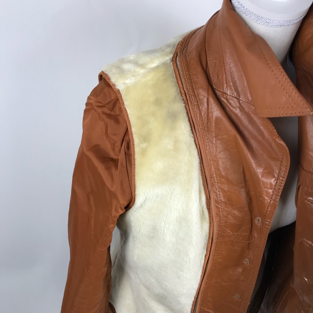 The Tannery Vintage Fleece Lined Leather Jacket - Picture 7 of 8